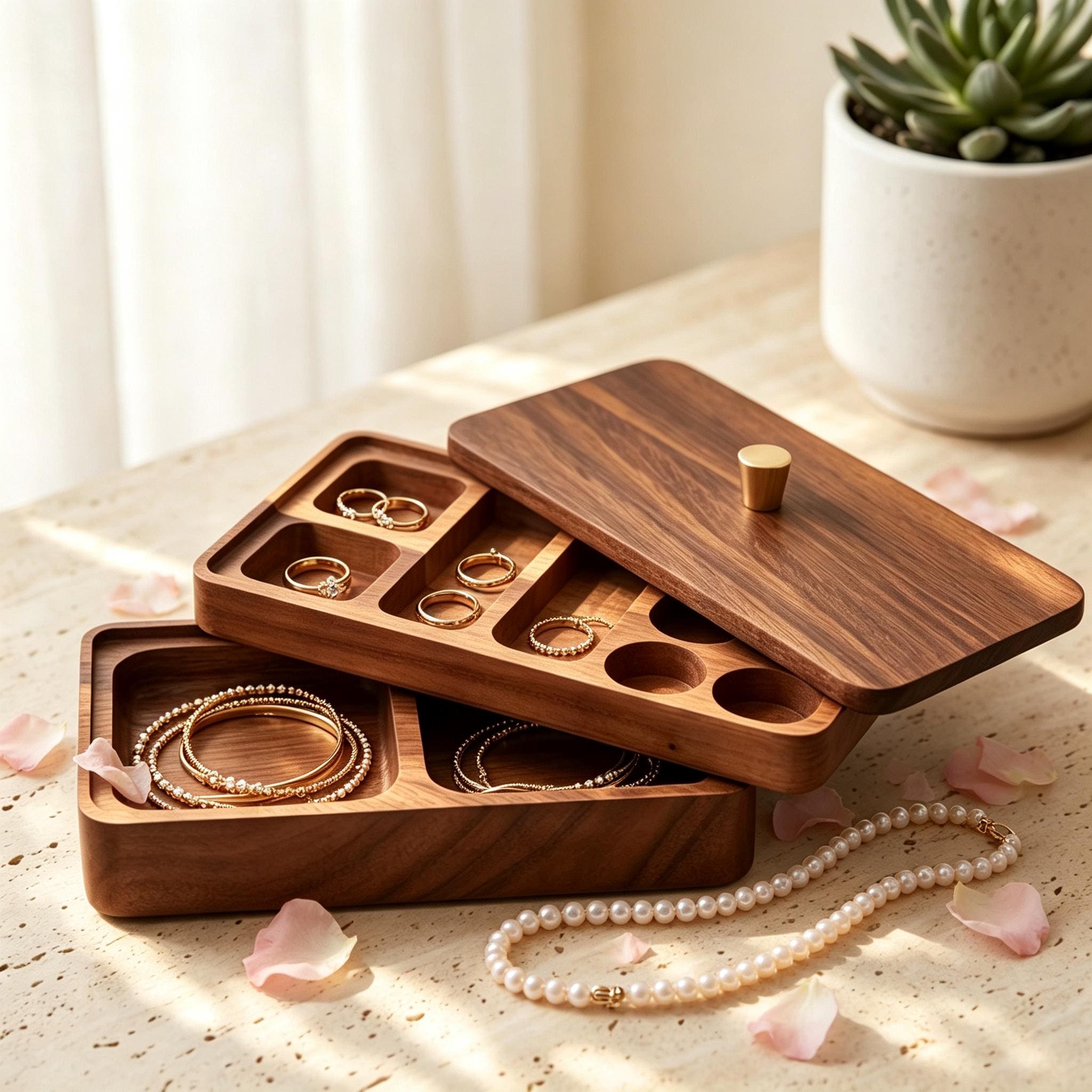 Vintage Stacking Jewelry Boxes - Etsy