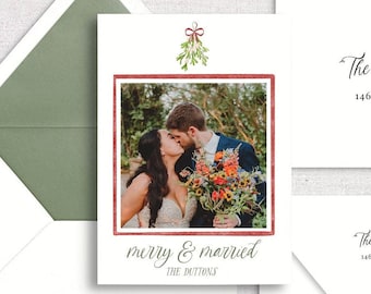 CUSTOM PRINTED Holiday Cards | Olive Wreath | Photo Cards | Watercolor | Christmas | Gold | Red | Blue