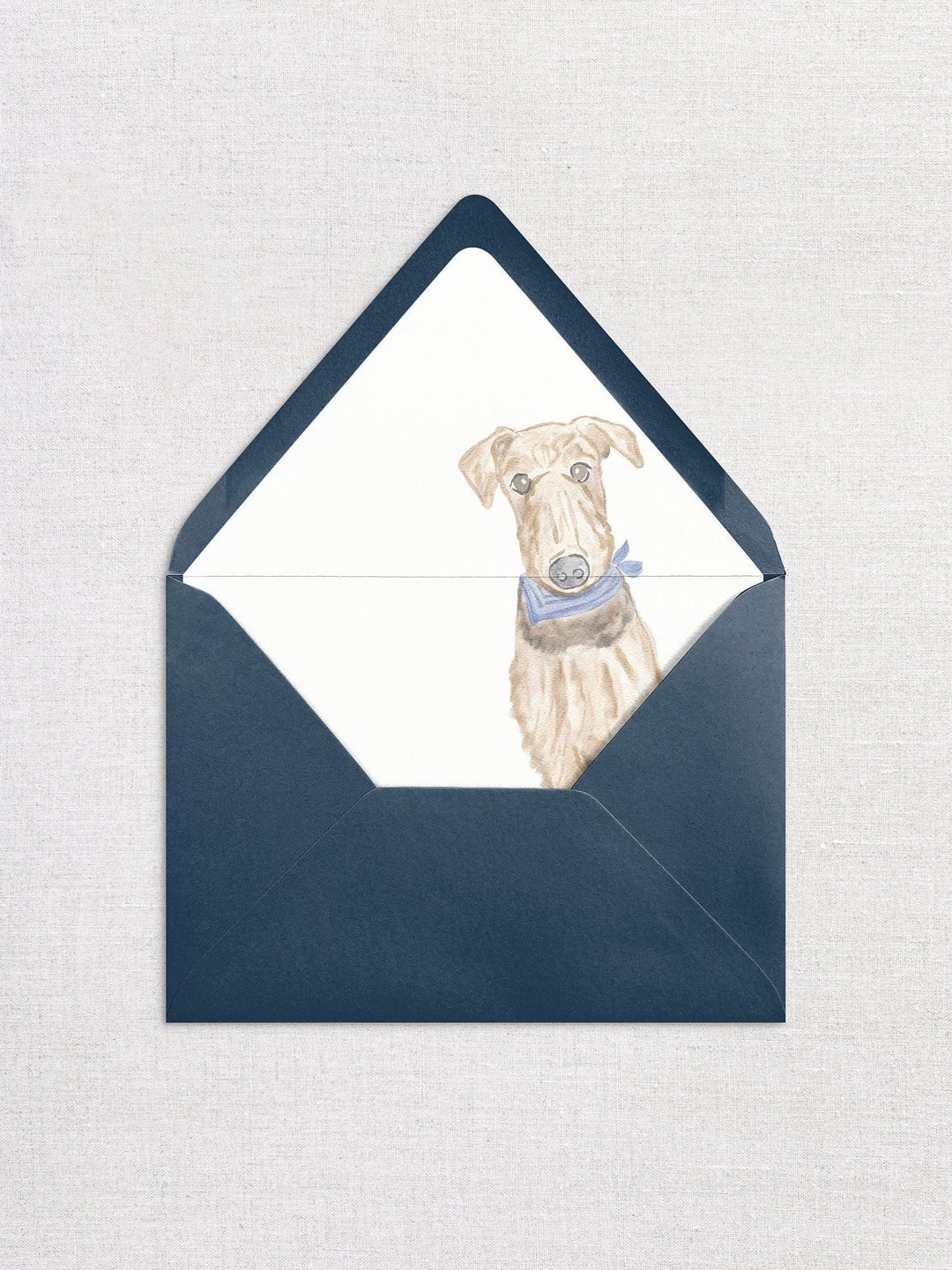 Custom Watercolor Dog Wedding Envelope Liner - Etsy