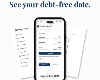 Debt Payoff Calculator, Snowball Avalanche Tracker (Digital Download)