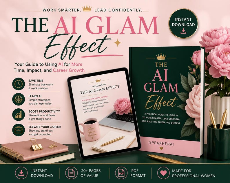 AI Glam Effect Career Guide | Leadership, Productivity Workbook (Digital PDF) image 2