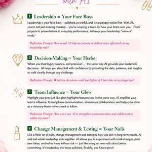 AI Glam Effect Career Guide | Leadership, Productivity Workbook (Digital PDF) image 4