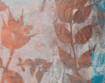 Botanical Collage Pack, Archival, Hand Printed Monoprints, Textured Ephemera, fussy cut