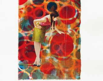 Unique Collage Artwork, Mixed Media One of A Kind