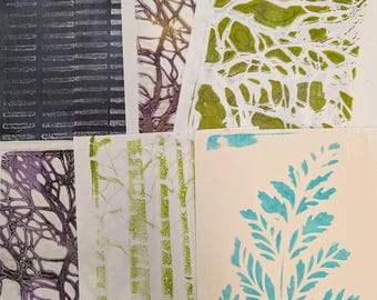 Collage Pack, Hand Printed Abstract Monoprints & Textured Mixed Media
