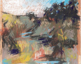 Original Pastel Landscape Painting, Tasmanian Artist