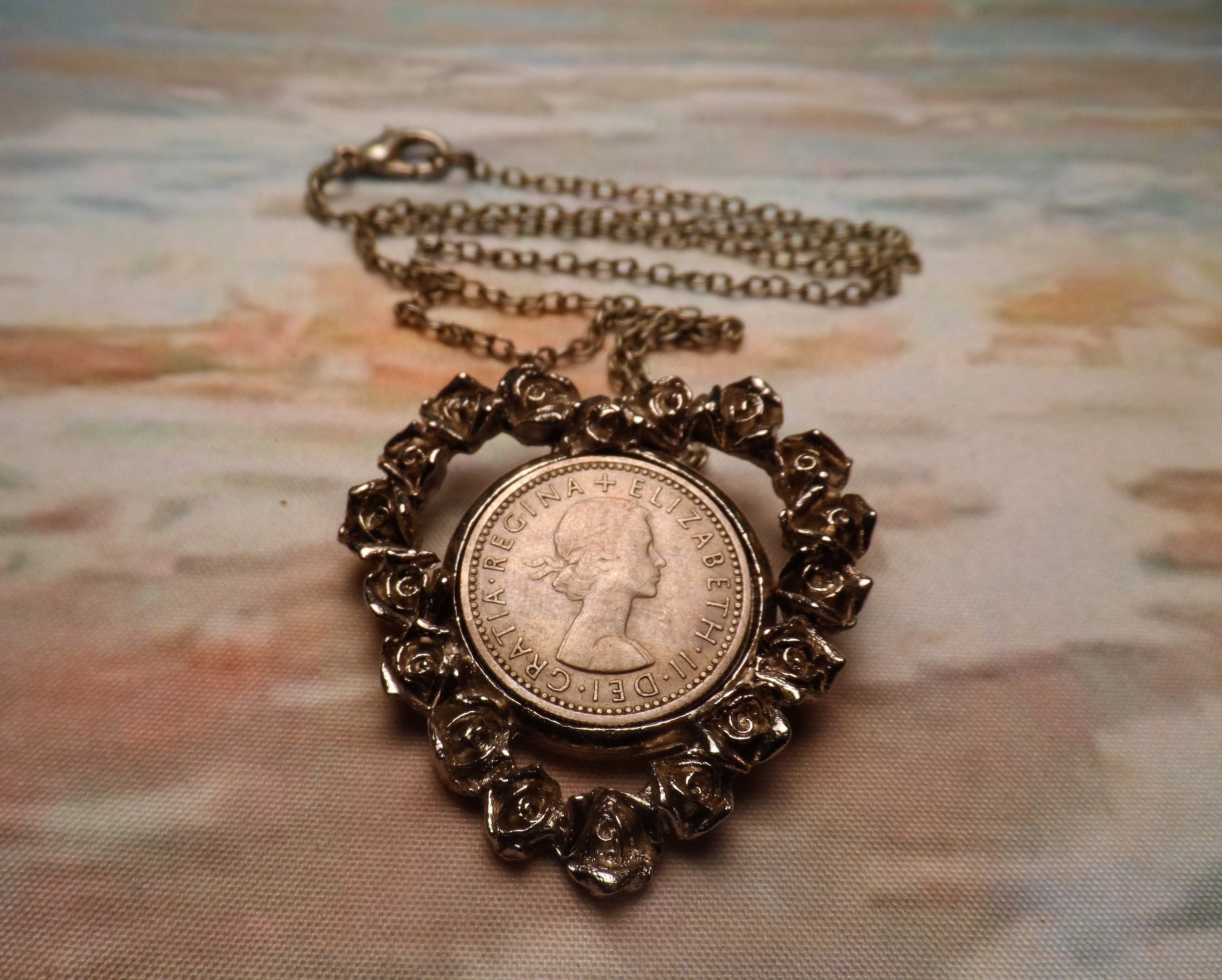 1961 sale sixpence necklace