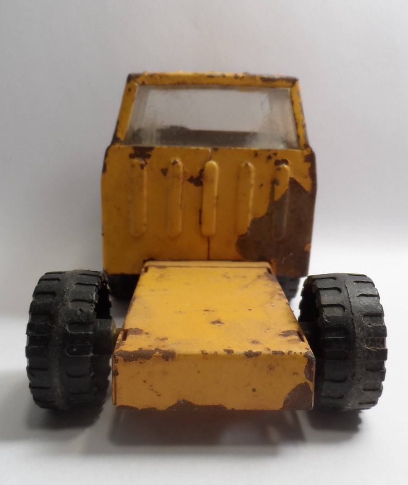 Vintage Marx Yellow Pressed Steel Toy Truck Frame No Bed Rusted MCMLXXI Japan