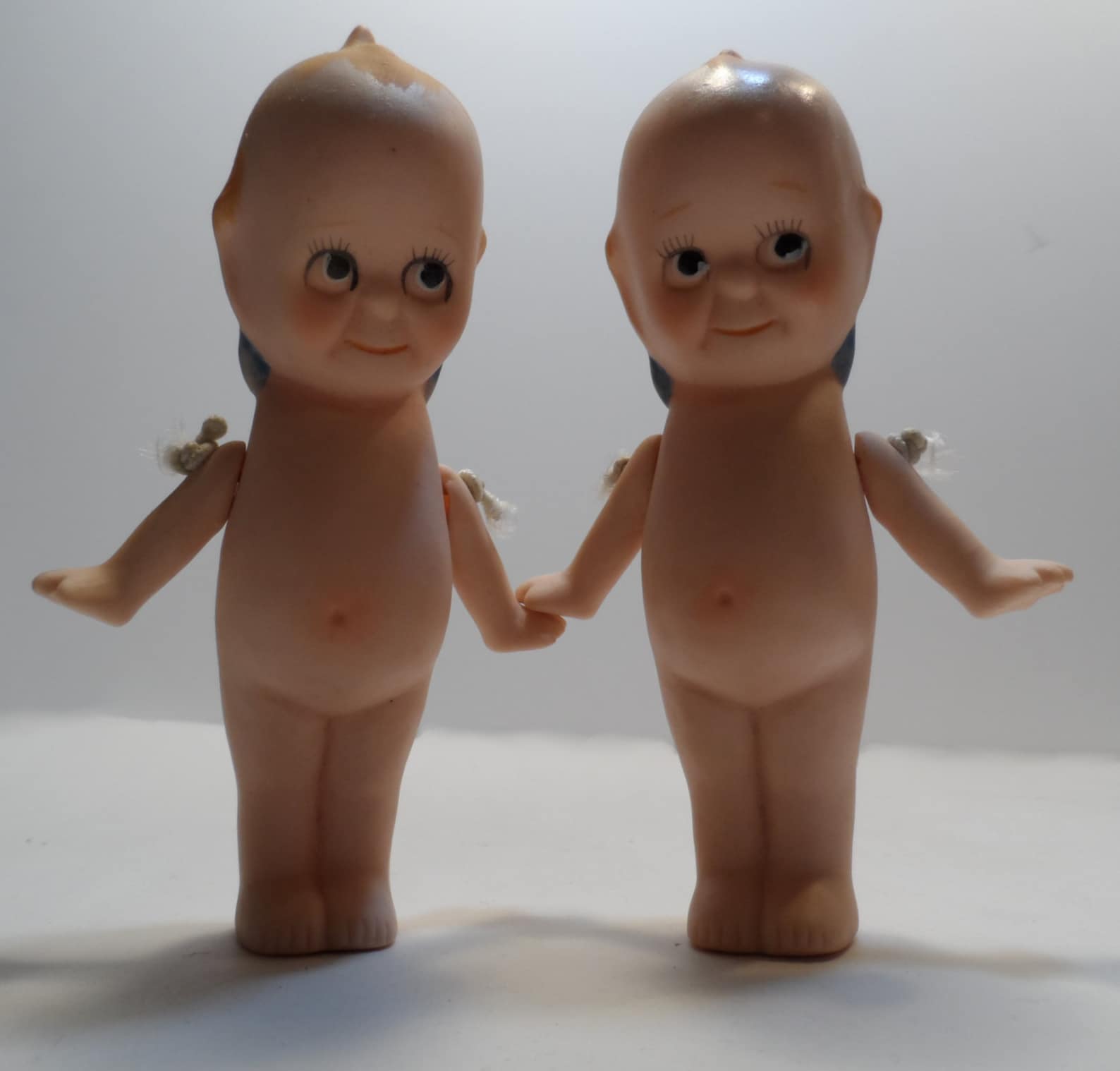 Vintage Bisque Porcelain, Kewpie Doll, Jointed Arms With Blue Wings 5