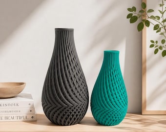 Jarrón Guarda / Impresión 3D moderna / Jarrón escultural / Decoración minimalista para el hogar / Detalle de estampado llamativo