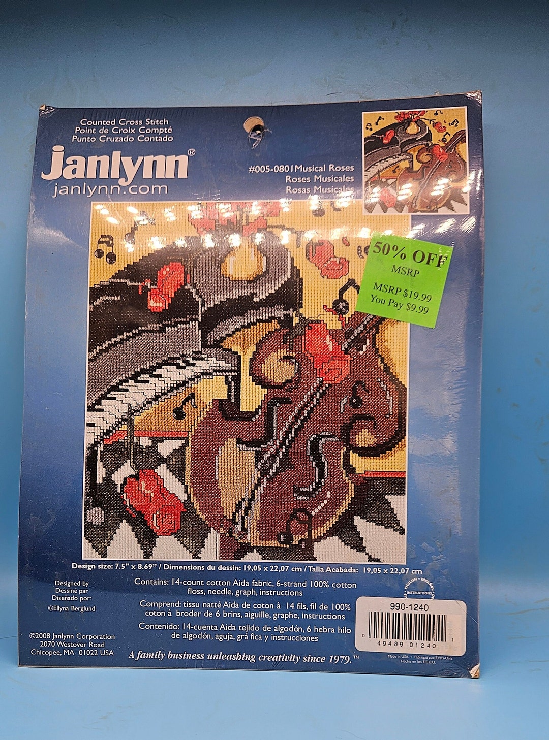 Janlynn Counted Cross Stitch Kit Musical Roses - Etsy, image size:1080x1457