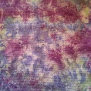 Hand Dyed 11 Count Aida 14 x 17&quot; Saphire Amethyst & Emerald