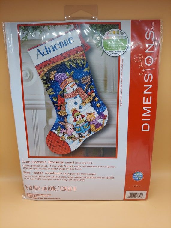 Dimensions Counted Cross Stitch Stocking Kit, Cute Carolers