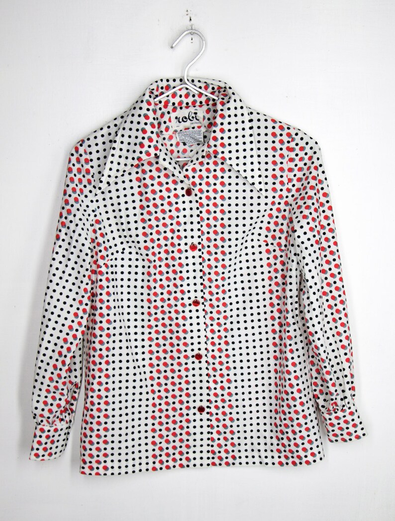 70s Polka Dot Blouse