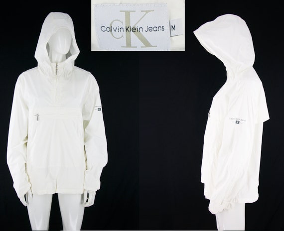 calvin klein white windbreaker