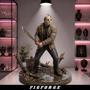 Maskerad skräckmördare STL-fil | Legendarisk slasher-figur | 3D-utskriftsmodell | Dark Horror-resinstaty | Digital nedladdning