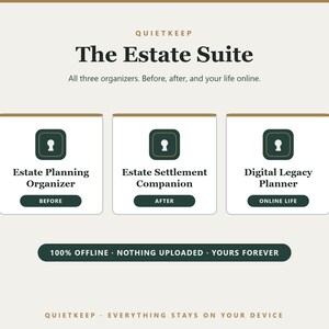 Suite per la gestione del patrimonio / 3 app offline: Organizzatore per la pianificazione patrimoniale, Compagno per la liquidazione, Pianificatore digitale del patrimonio / Download digitale