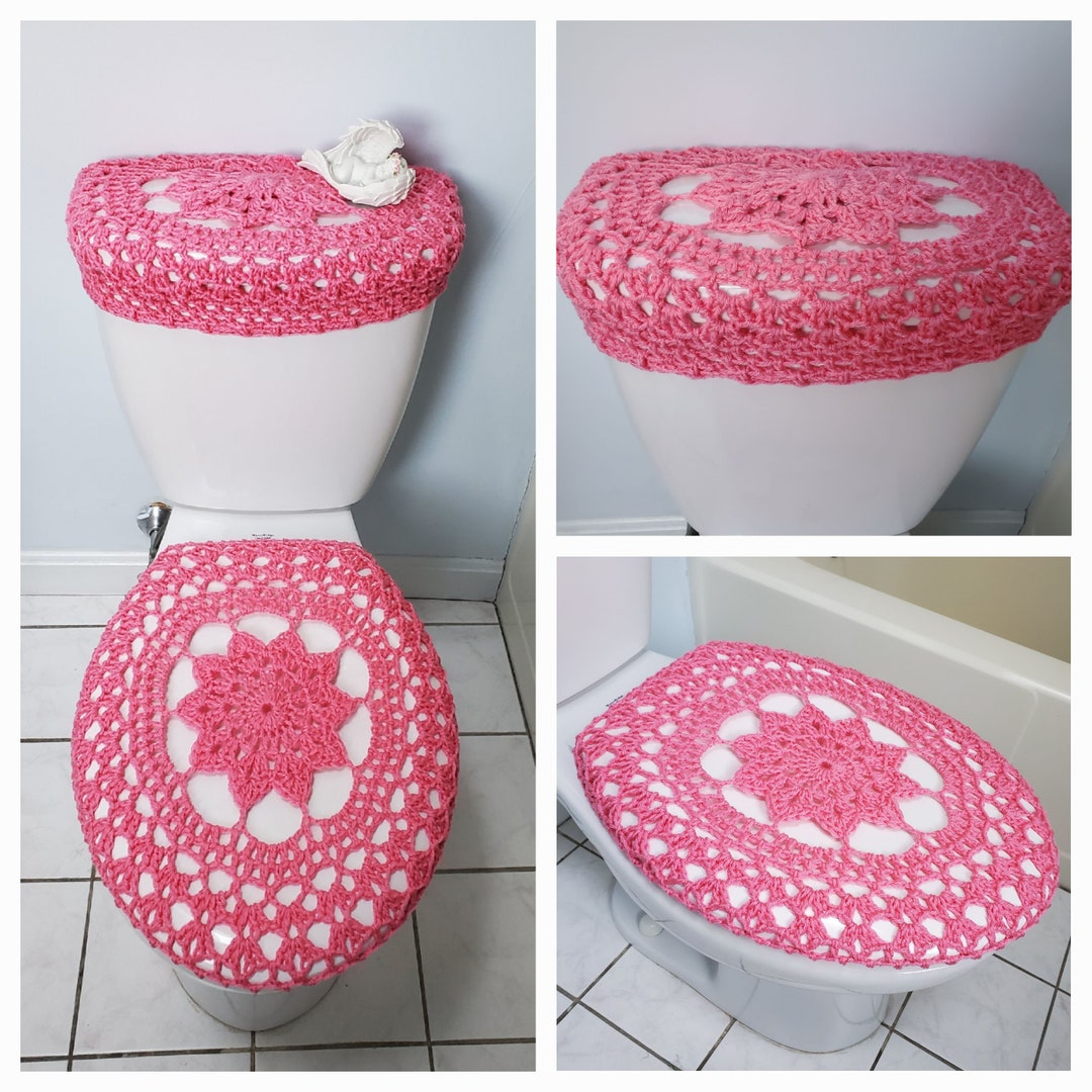 Crochet Toilet Seat Cover or Tank Lid Cover Perfect Pink Etsy