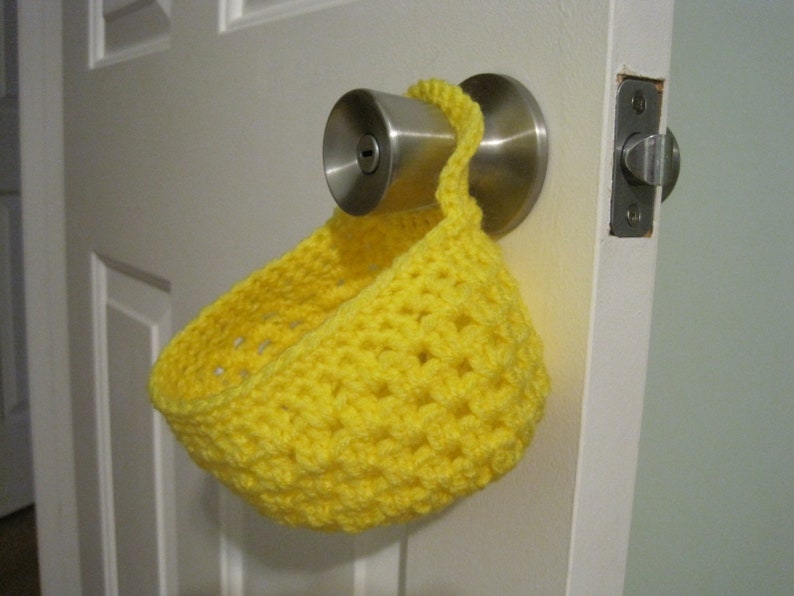Crochet Door Knob Basket Hanging Organizer Key Holder Etsy