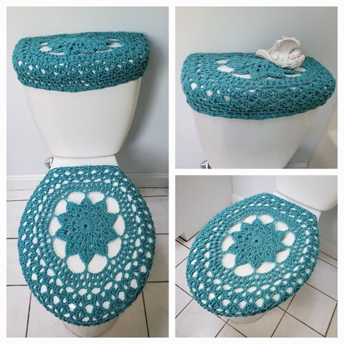 Crochet Toilet Tank Lid Cover or Crochet Toilet Seat Cover Etsy