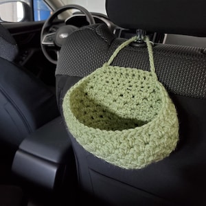 Mini Car Basket. Crochet Car Organizer, Mini Car Trash Bag, Crochet Basket, Storage Bag, Car Accessories - MCB1A-1L-12 colors-Sizes: S-M-L