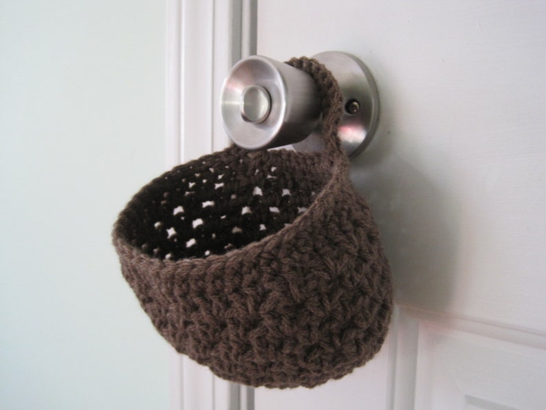 Crochet Door Knob Basket Hanging Organizer Key Holder Etsy