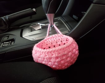 Mini Car Basket. Crochet Car Organizer, Mini Car Trash Bag, Crochet Basket, Storage Bag, Car Accessories - MCB1A-1L-12 colors-Sizes: S-M-L