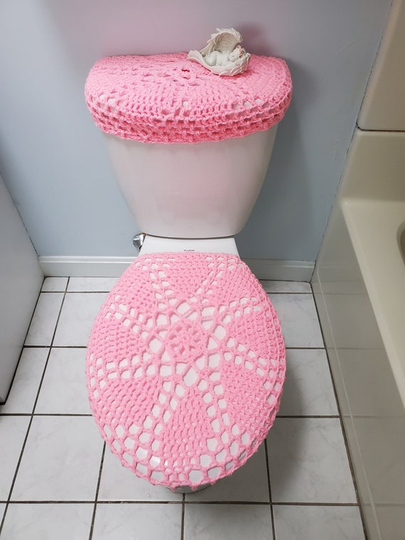 TODIYADDU Pink Purple Rose Toilet Seat Lid Cover For Women Stretchable Toilet Lid & Tank Covers For Bathroom Elongated Toilet Lid Covers