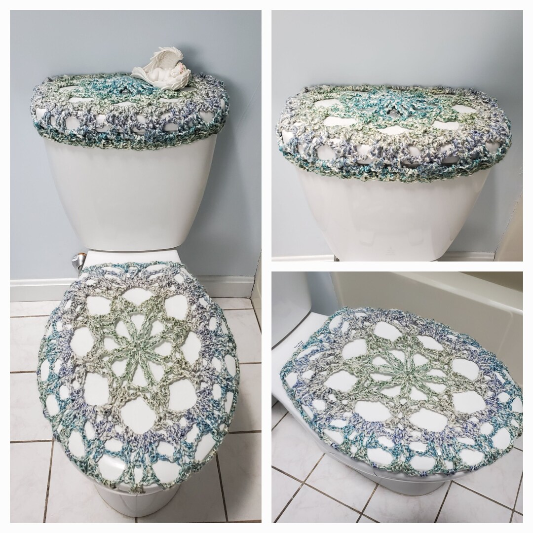Crochet Toilet Tank Lid Cover or Crochet Toilet Seat Cover Ocean TTL32A or TSC32A Etsy