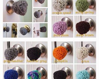 Crochet Door Knob Cover, Child Safe Door Knob Cover, Crochet Wall Protector, Toddler Protection, Home Decor - 12 colors - DKC1A-12A