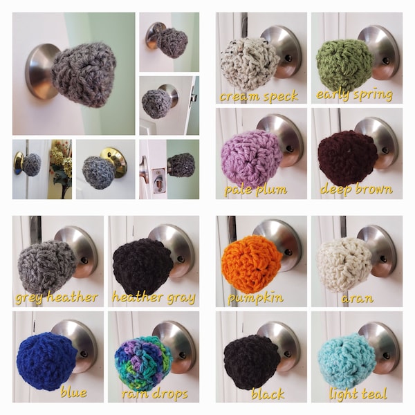 Crochet Door Knob Cover, Child Safe Door Knob Cover, Crochet Wall Protector, Toddler Protection, Home Decor - 12 colors - DKC1A-12A