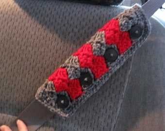 Crochet Car Seat Belt Covers - 6 styles left  (CSBC1A - CSBC3A)