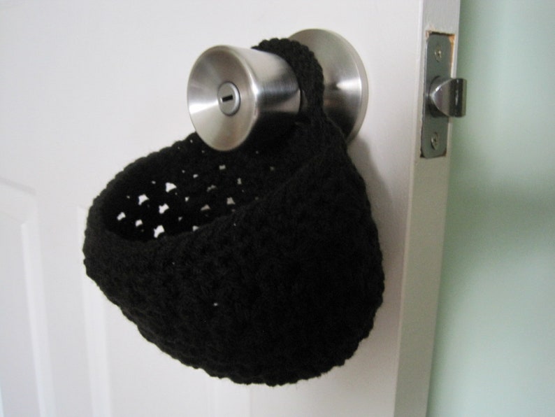 Crochet Door Knob Basket Hanging Organizer Key Holder Etsy