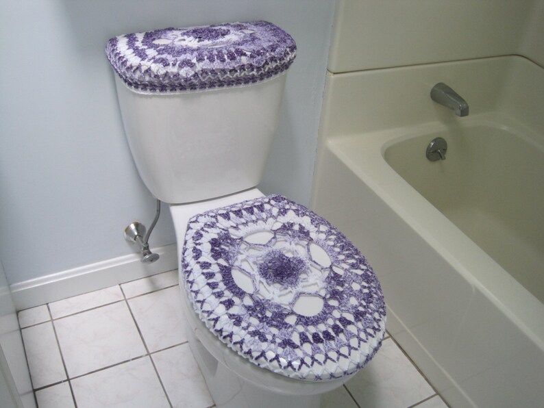 grapes TSC8i or TTL8i bathroom decor Toilet seat cover tank lid cover Crochet toilet seat cover