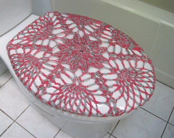 Crochet Toilet Seat Cover or Toilet Tank Lid Cover - mixed color (TSC12B or TTL12B)