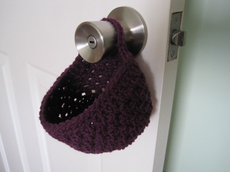Crochet Door Knob Basket Hanging Organizer Key Holder Etsy