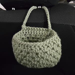 Mini Car Basket. Crochet Car Organizer, Mini Car Trash Bag, Crochet Basket, Storage Bag, Car Accessories - MCB1A-1L-12 colors-Sizes: S-M-L