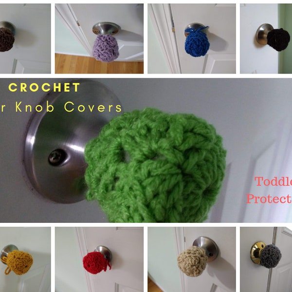 Set of Child Safe Door Knob Cover, Door Knob Cover, Crochet Child Safe Door Knob Cover, Toddler Protection - 11 colors - DKC1-2-4