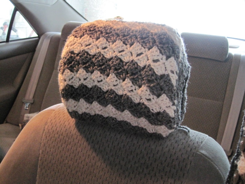 Car Front Seat Headrest Covers Headrest Cozy Crochet or Knit Etsy