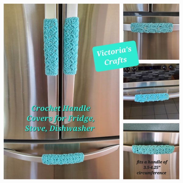 Fridge Handle Cover, Crochet Handle Cover for Dishwasher or Stove, Refrigerator Handle Cover, Home Decor - aruba sea - RHC1F - Sizes: S-M-L