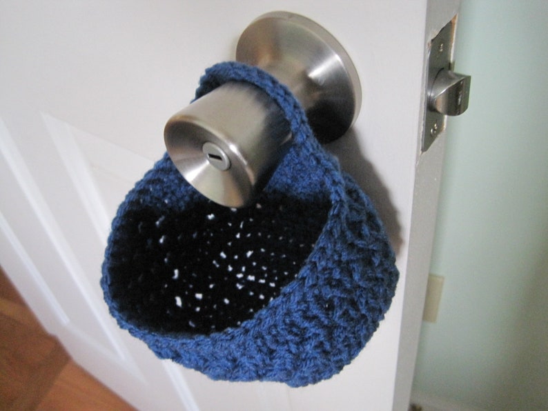 Crochet Door Knob Basket Hanging Organizer Key Holder Etsy