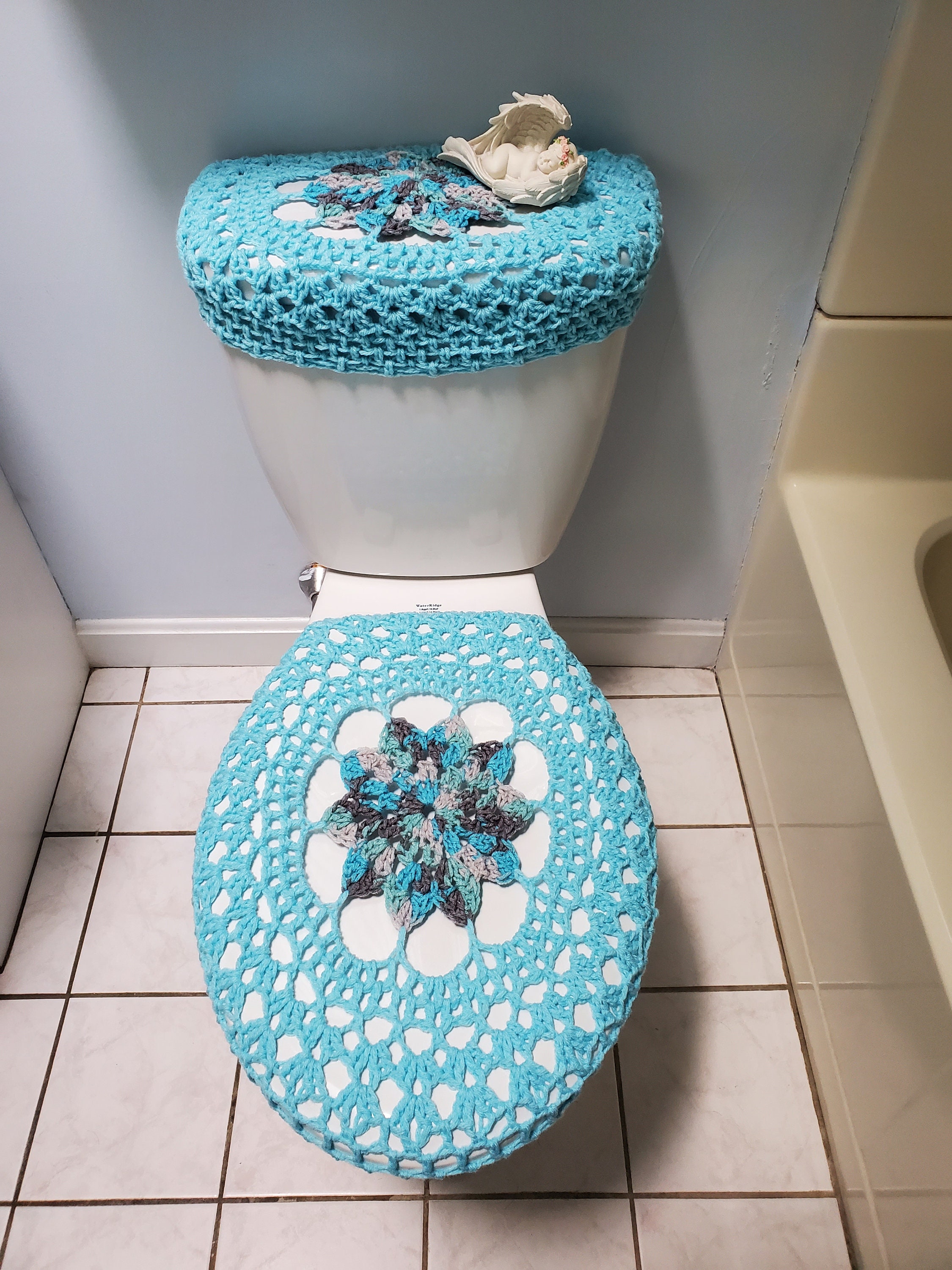 Custom Toilet Lid Cover And Toilet Tank Cover Set Of 2 Pcs, Personalized Toilet Seat Cover Set Of 2, Add Your Design Customized Toilet Seat Cover With