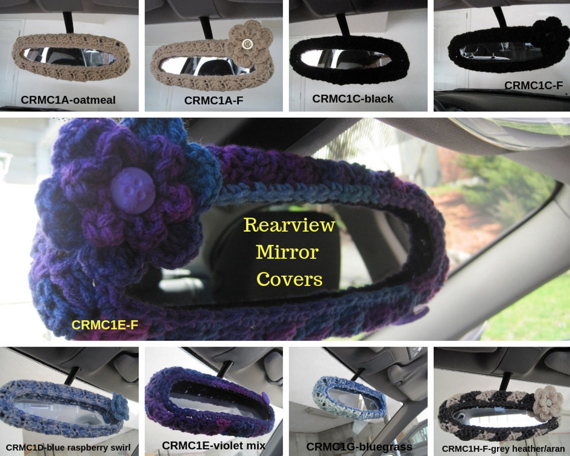 Crochet Rearview Mirror Cover Car Mirror Cover Rear view Etsy