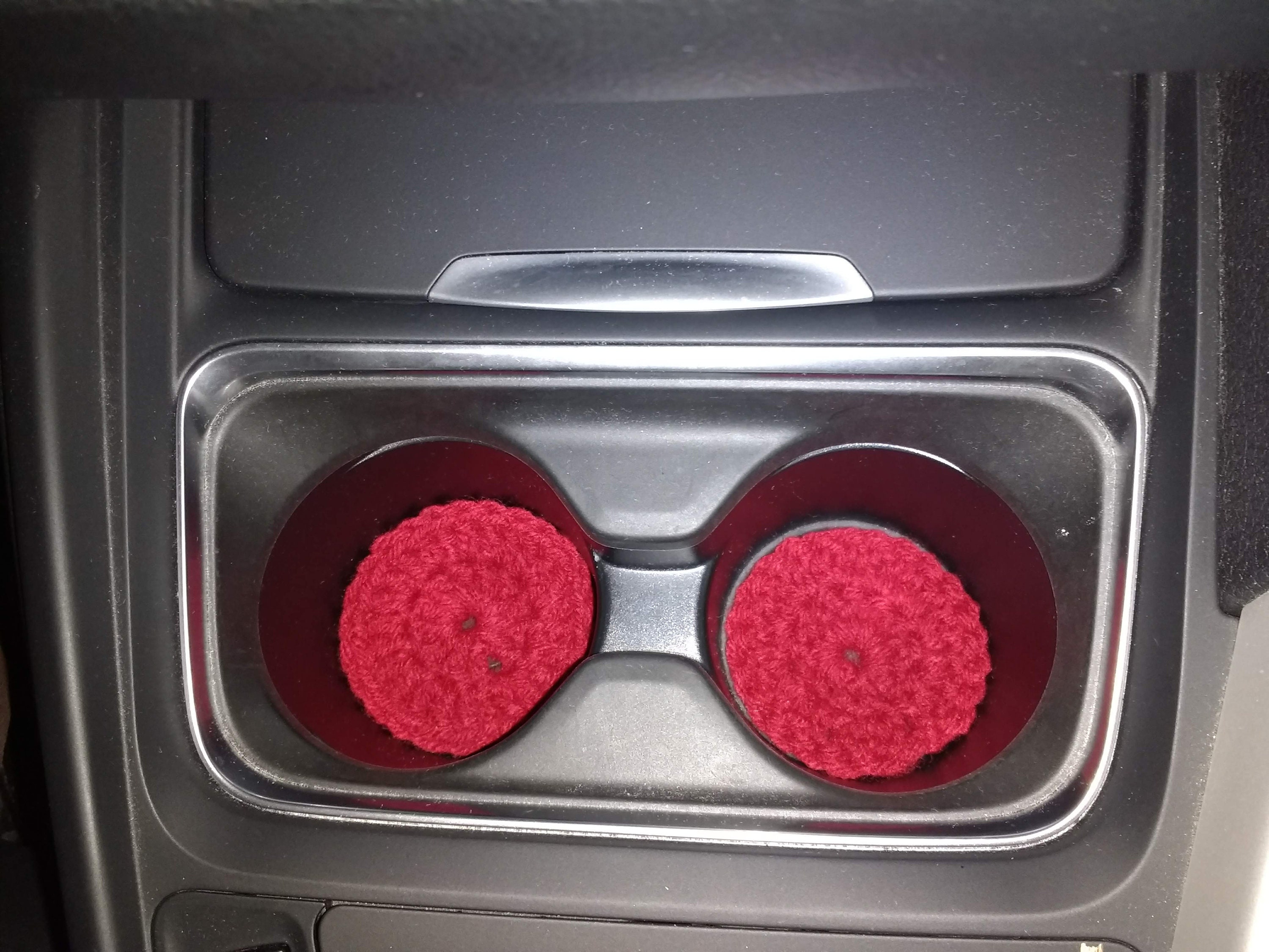 4 Crochet Car Coasters Coasters for Car Cup Holders a set Etsy