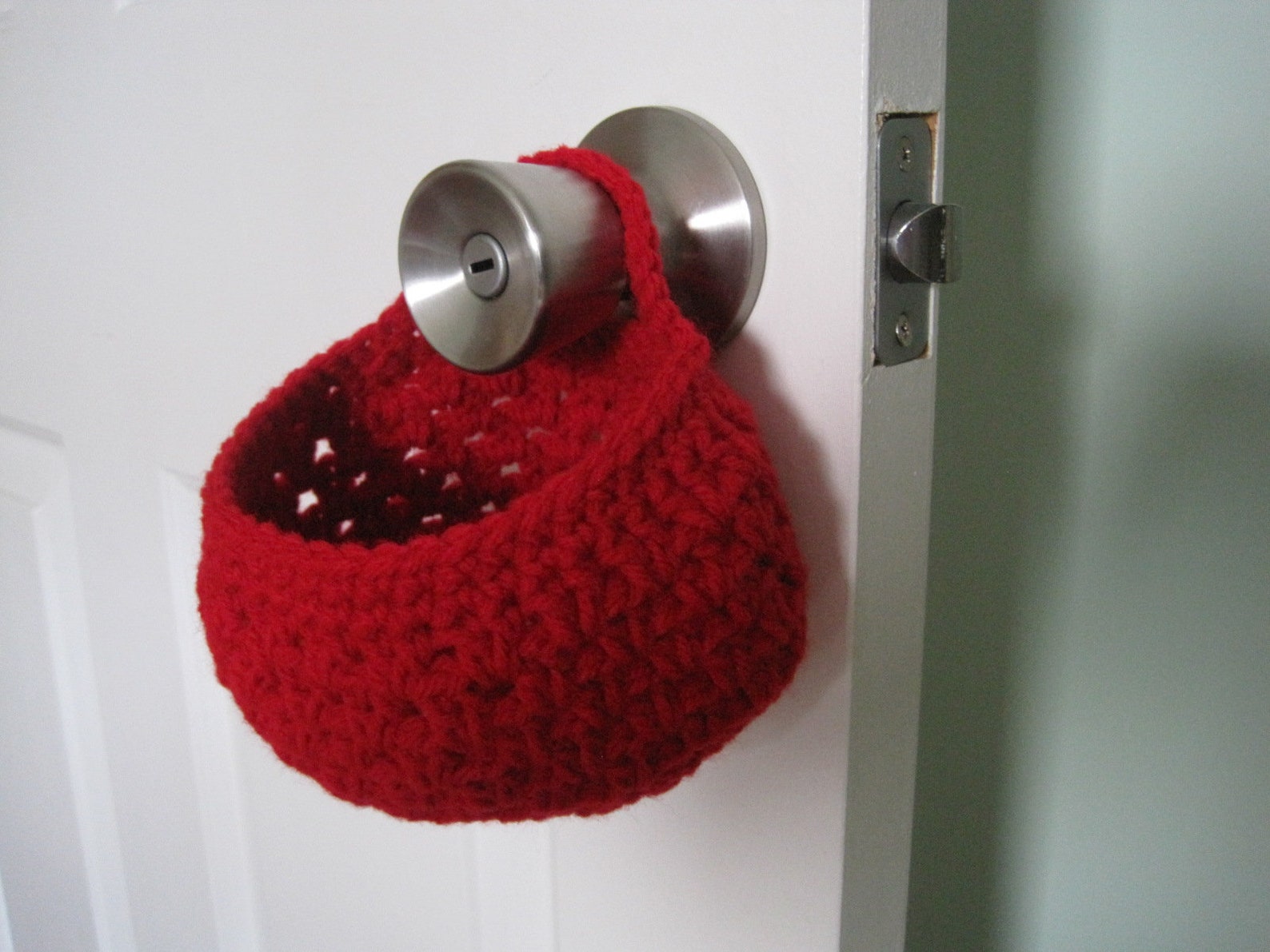 Crochet Door Knob Basket Hanging Organizer Key Holder Etsy