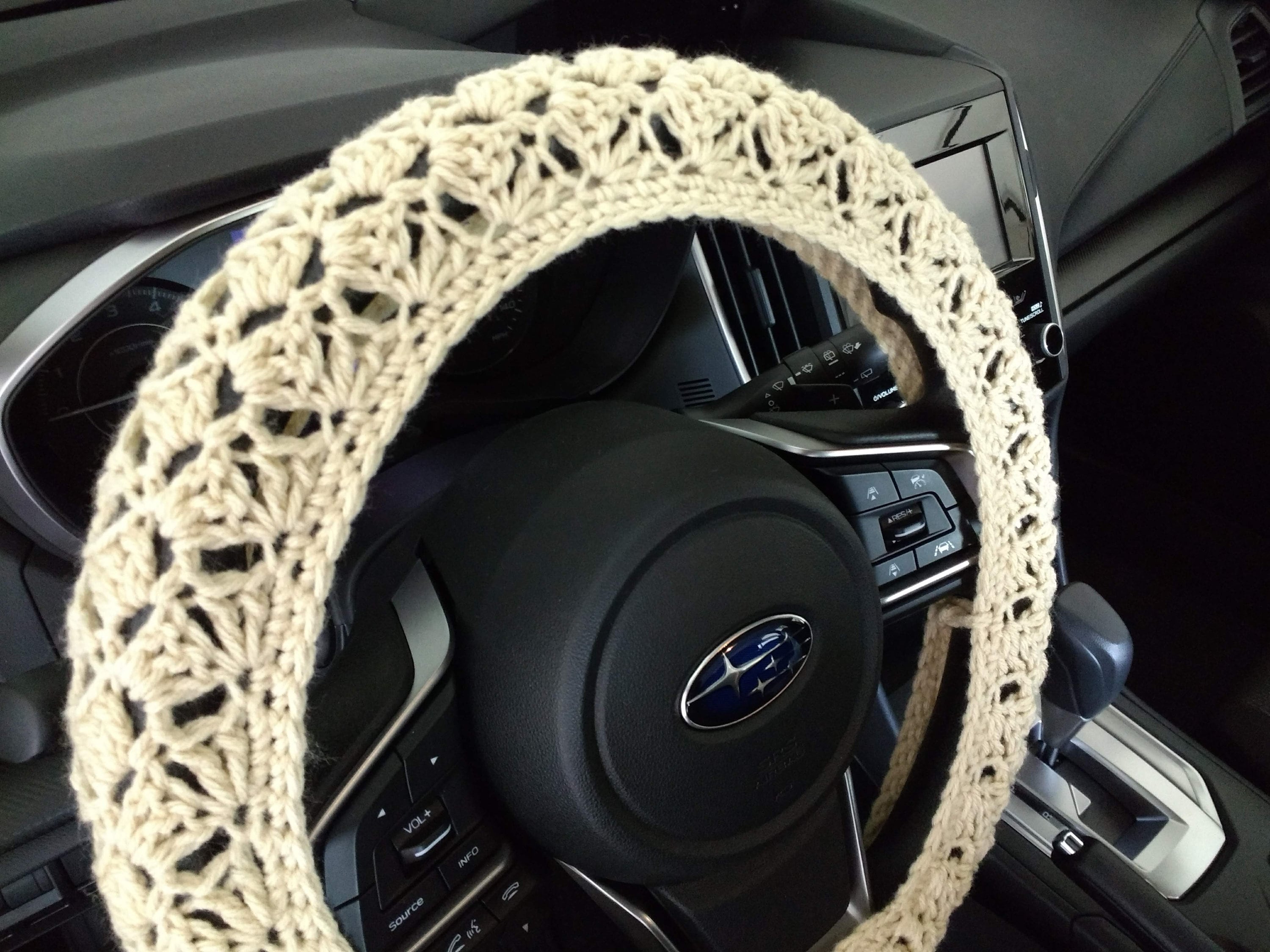 Crochet Steering Wheel Cover, Steering Wheel Cover, Car