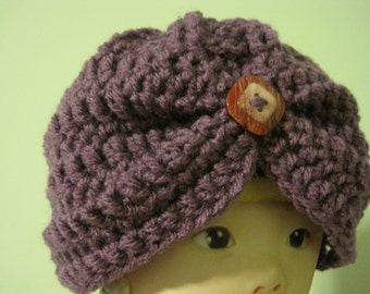 Crochet Baby Hat, knit baby hat, hat for babies, hat with a button  - 3 styles left