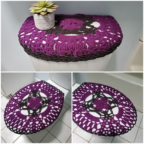 Crochet Toilet Seat Cover Crochet Toilet Tank Lid Cover Etsy