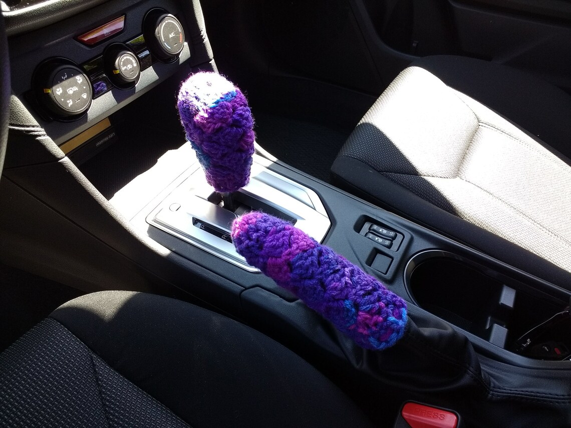Gear shift cover handbrake cover Crochet Set of Gear Shift Etsy