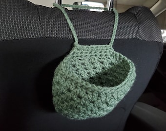Mini Car Basket. Crochet Car Organizer, Mini Car Trash Bag, Crochet Basket, Storage Bag, Car Accessories - MCB1A-1L-12 colors-Sizes: S-M-L